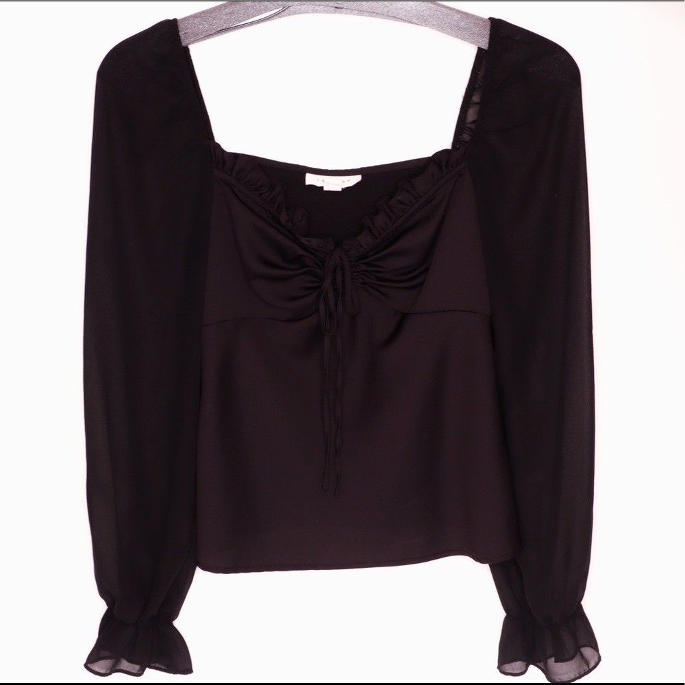 Topshop long sleeve bohemian blouse
